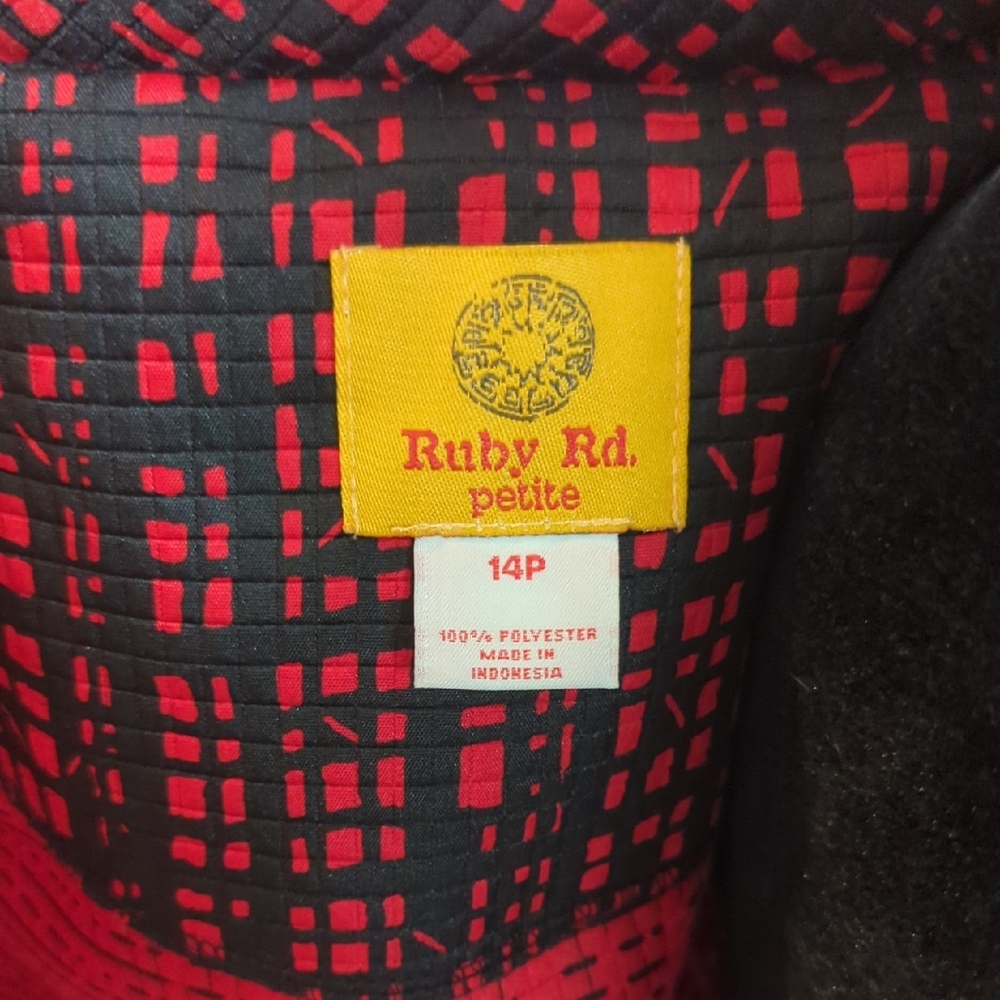 Ruby Rd. Black and Red Patterned Blazer - image 2